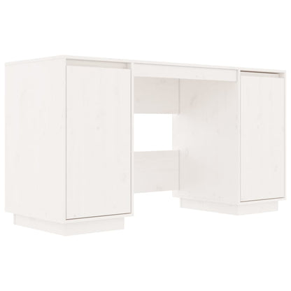 Desk White 140x50x75 cm Solid Wood Pine