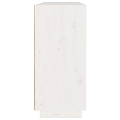 Sideboard White 110x34x75 cm Solid Wood Pine