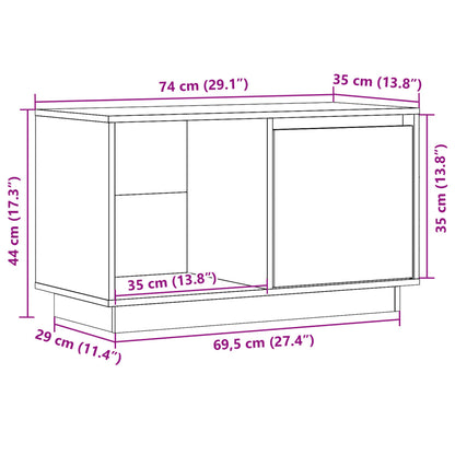 TV Cabinet Honey Brown 74x35x44 cm Solid Wood Pine