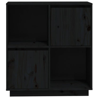 Sideboard Black 74x35x80 cm Solid Wood Pine