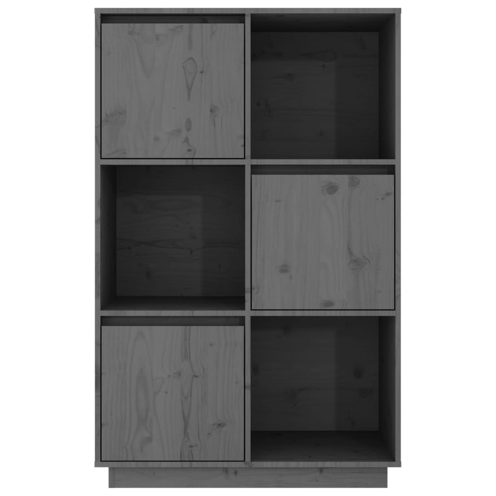 Highboard Grey 74x35x117 cm Solid Wood Pine