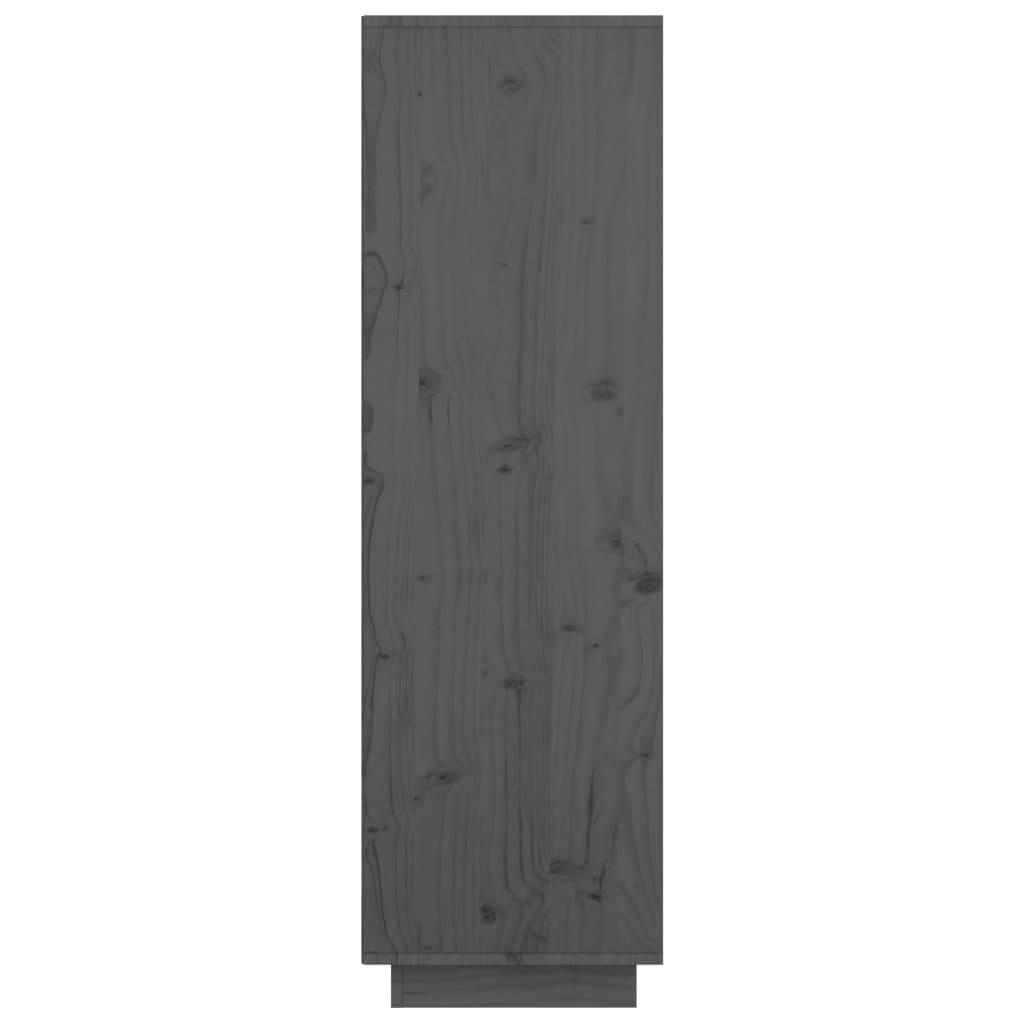 Highboard Grey 74x35x117 cm Solid Wood Pine