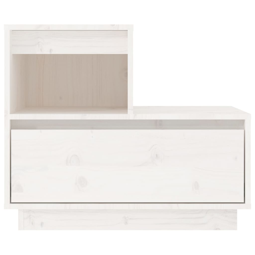 Bedside Cabinet White 60x34x51 cm Solid Wood Pine