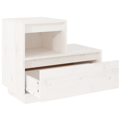 Bedside Cabinet White 60x34x51 cm Solid Wood Pine