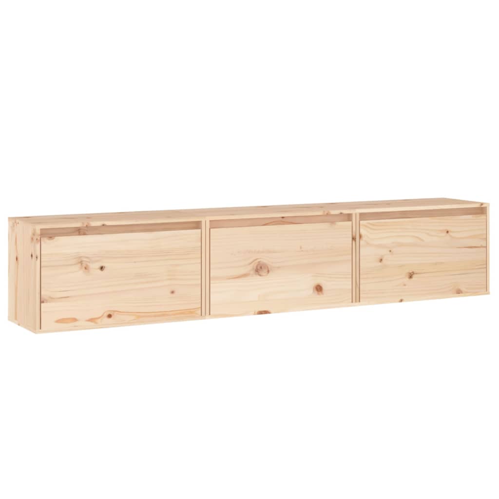 TV Cabinets 3 pcs Solid Wood Pine