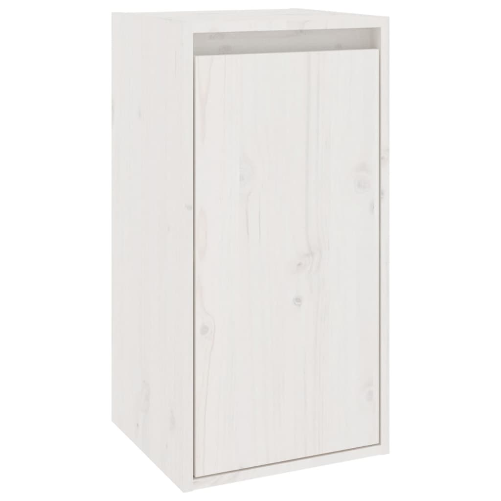 TV Cabinets 2 pcs White Solid Wood Pine