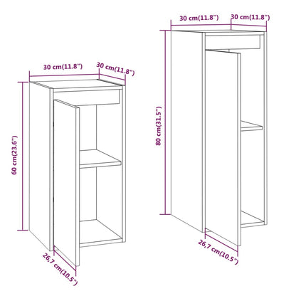 TV Cabinets 2 pcs White Solid Wood Pine