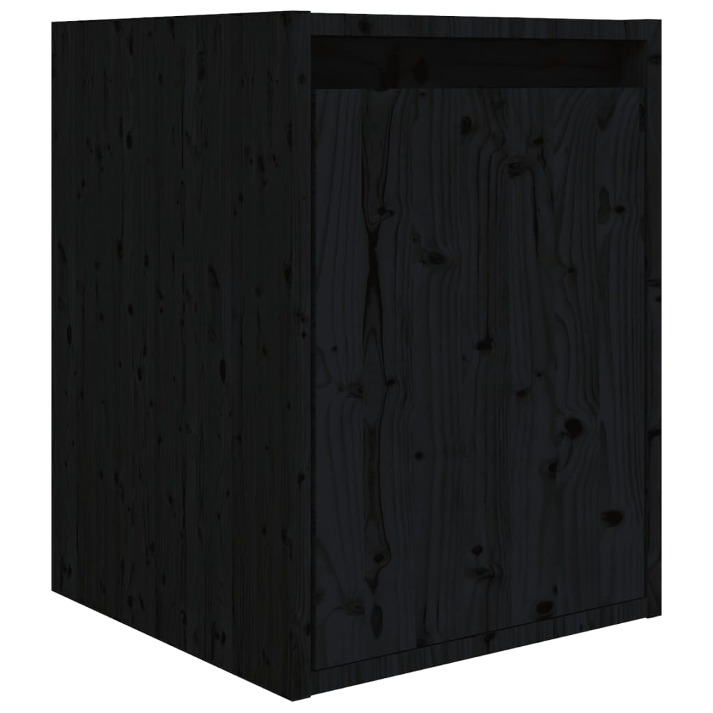 TV Cabinets 5 pcs Black Solid Wood Pine