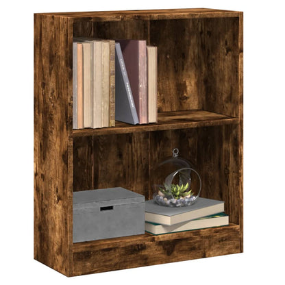 Bookshelf Smoked Oak 60x24x76 cm Engineered Wood