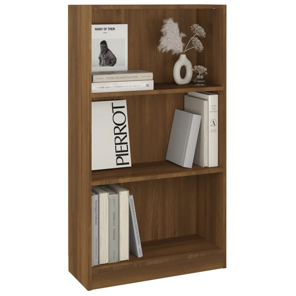 Book Cabinet Brown Oak 60x24x109 cm Engineered Wood