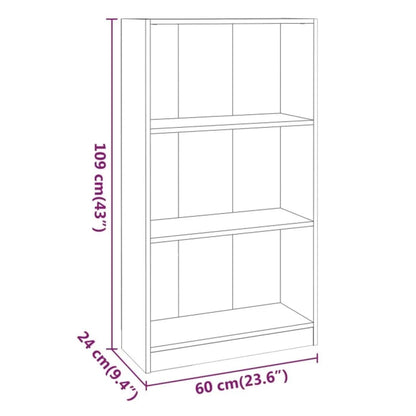 Book Cabinet Brown Oak 60x24x109 cm Engineered Wood