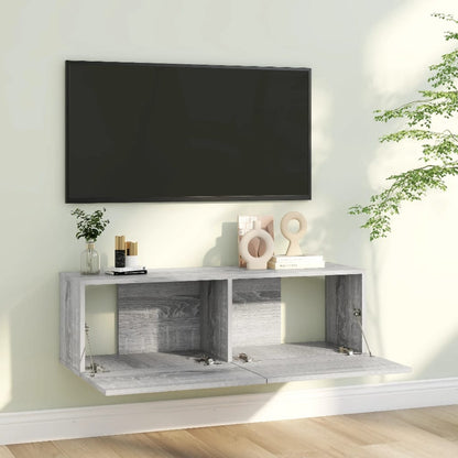 TV Wall Cabinet Grey Sonoma 100x30x30 cm Engineered Wood