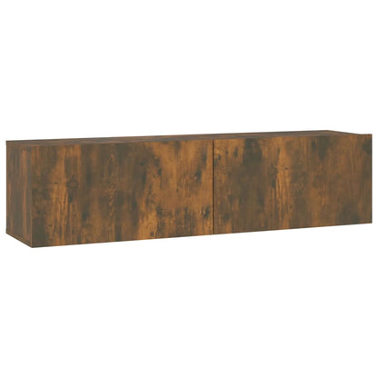 TV Wall Cabinet Smoked Oak 120x30x30 cm Engineered Wood