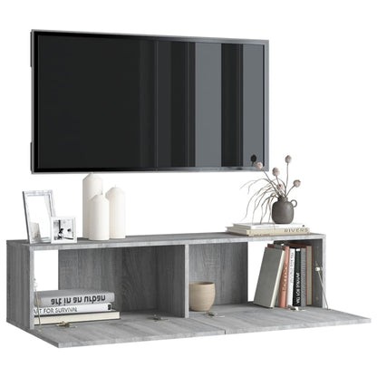 TV Wall Cabinet Grey Sonoma 120x30x30 cm Engineered Wood