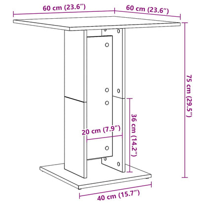 Bistro Table Grey Sonoma 60x60x75 cm Engineered Wood