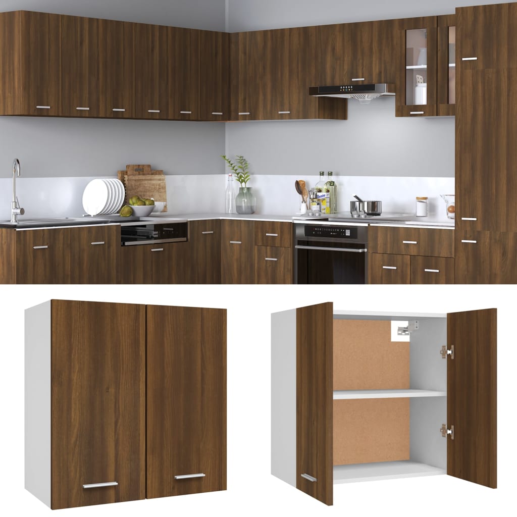 Hanging Cabinet Brown Oak Engineered Wood