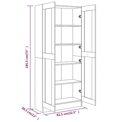 Book Cabinet Smoked Oak 82.5x30.5x185.5 cm Engineered Wood