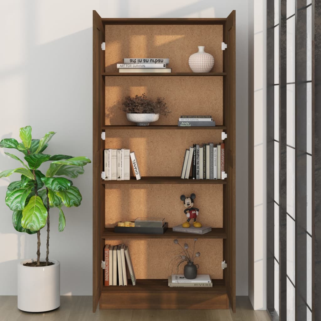 Book Cabinet Brown Oak 82.5x30.5x185.5 cm Engineered Wood