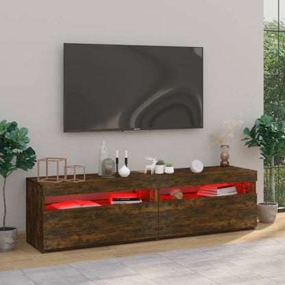 TV Cabinet with LED Lights 2 pcs Smoked Oak 75x35x40 cm