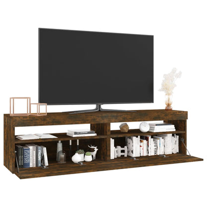 TV Cabinet with LED Lights 2 pcs Smoked Oak 75x35x40 cm