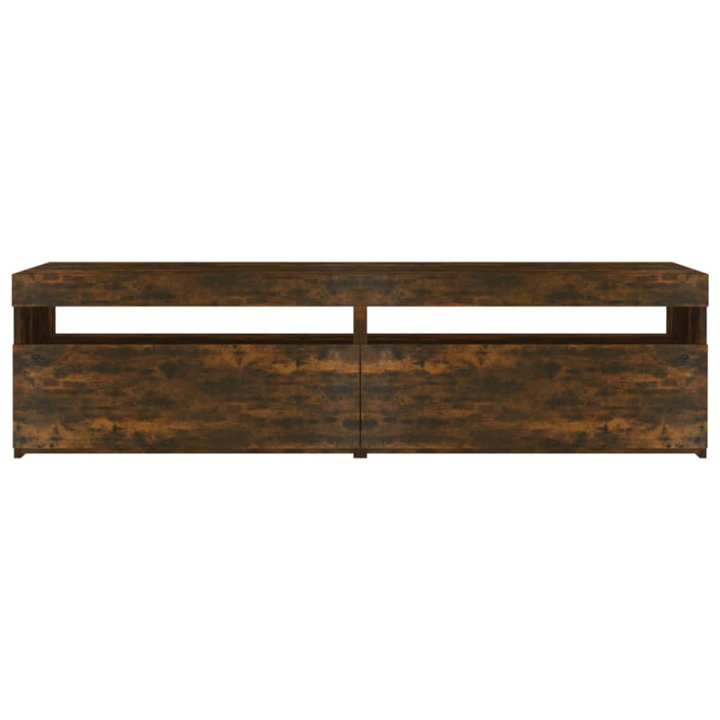 TV Cabinet with LED Lights 2 pcs Smoked Oak 75x35x40 cm