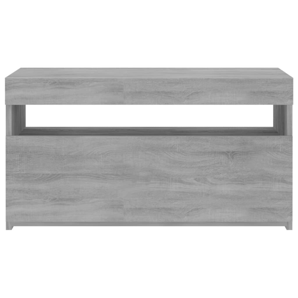 TV Cabinet with LED Lights Grey Sonoma 75x35x40 cm