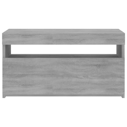 TV Cabinet with LED Lights Grey Sonoma 75x35x40 cm