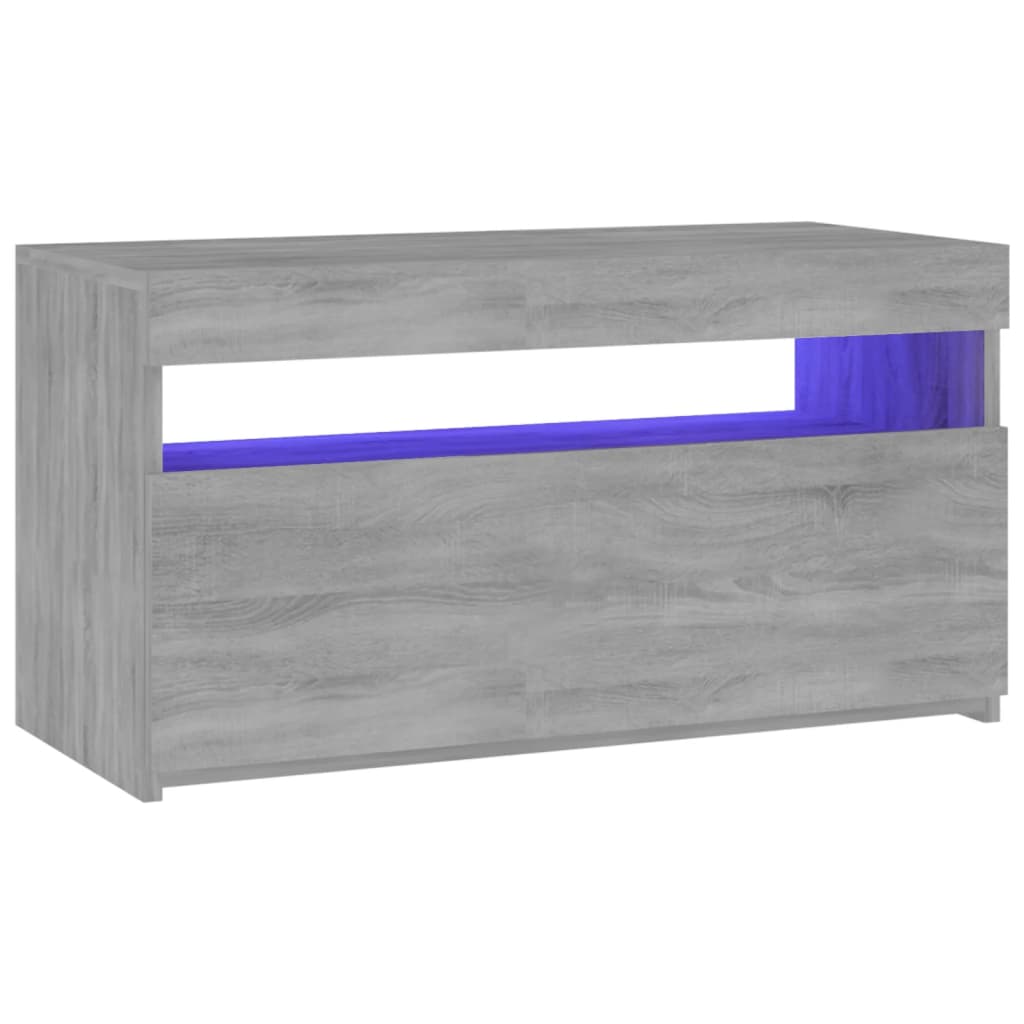 TV Cabinet with LED Lights Grey Sonoma 75x35x40 cm