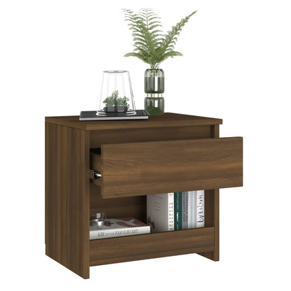 Bedside Cabinet Brown Oak 40x30x39 cm Engineered Wood