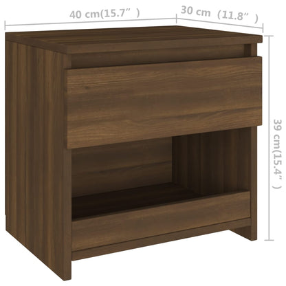 Bedside Cabinets 2 pcs Brown Oak 40x30x39 cm Engineered Wood