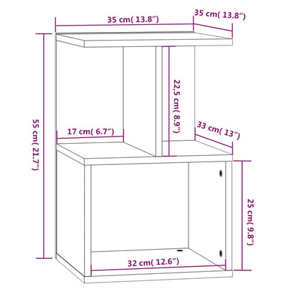 Bedside Cabinet Smoked Oak 35x35x55 cm Engineered Wood