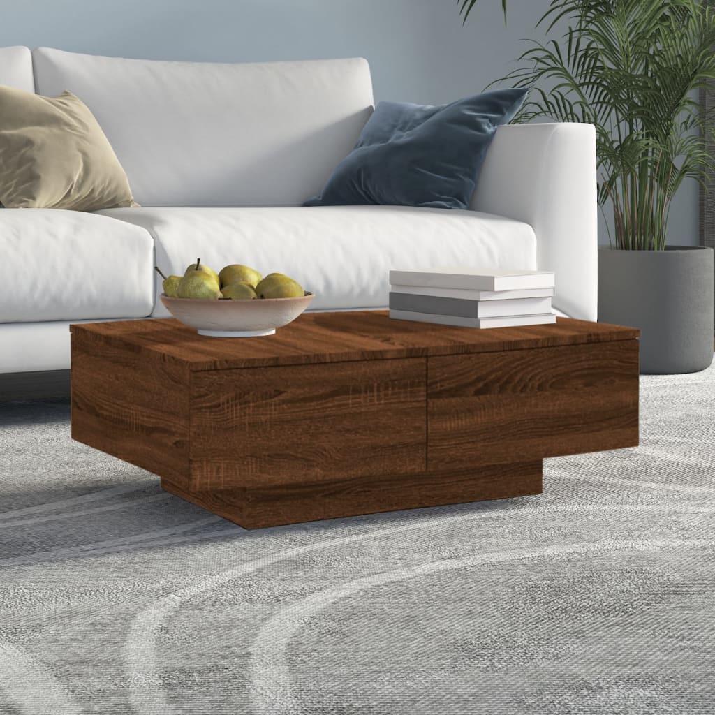 Coffee Table Brown Oak 90x60x31 cm Engineered Wood