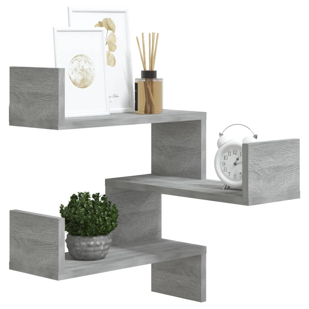 Wall Corner Shelf Grey Sonoma 40x40x50 cm Engineered Wood