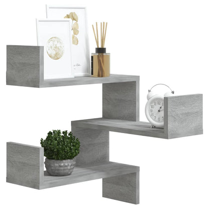 Wall Corner Shelf Grey Sonoma 40x40x50 cm Engineered Wood