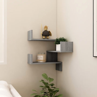 Wall Corner Shelf Grey Sonoma 40x40x50 cm Engineered Wood