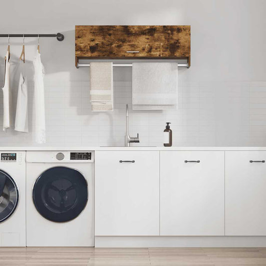 Wardrobe Smoked Oak 100x32.5x35 cm Engineered Wood