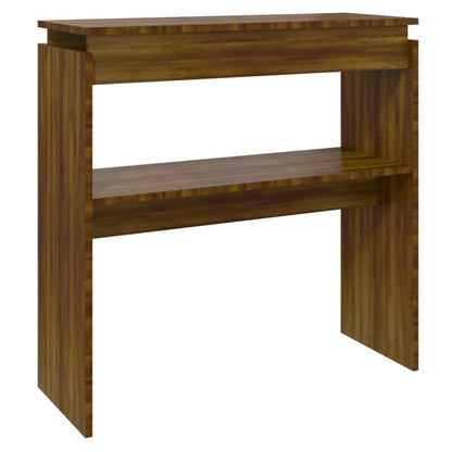 Console Table Brown Oak 80x30x80 cm Engineered Wood