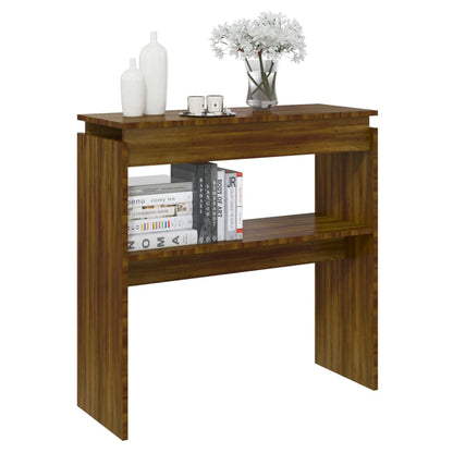 Console Table Brown Oak 80x30x80 cm Engineered Wood