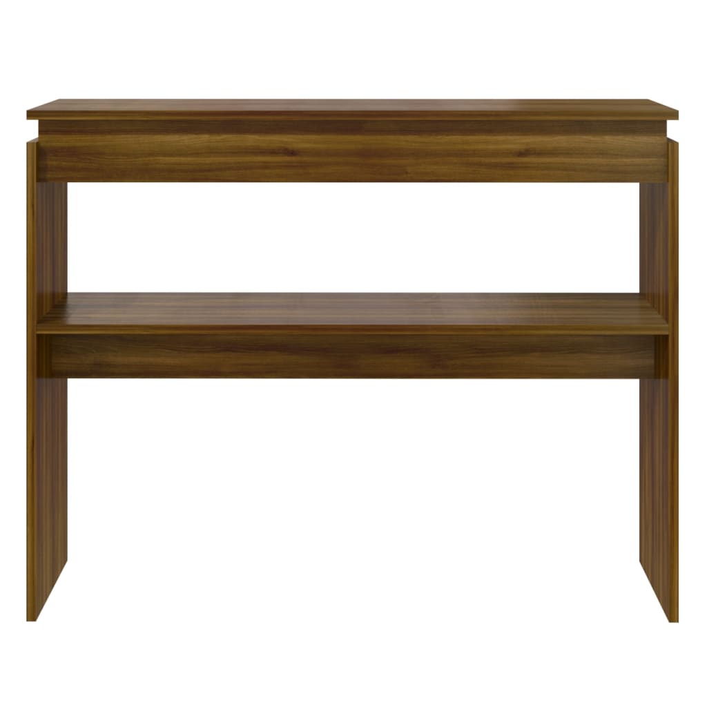 Console Table Brown Oak 102x30x80 cm Engineered Wood