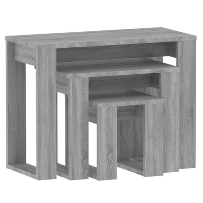 Nesting Tables 3 pcs Grey Sonoma Engineered Wood