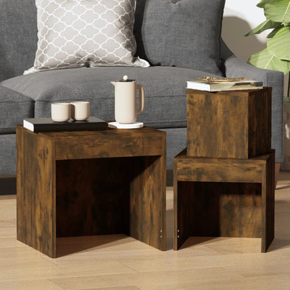 Nesting Tables 3 pcs Smoked Oak Engineered Wood