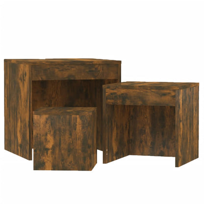 Nesting Tables 3 pcs Smoked Oak Engineered Wood