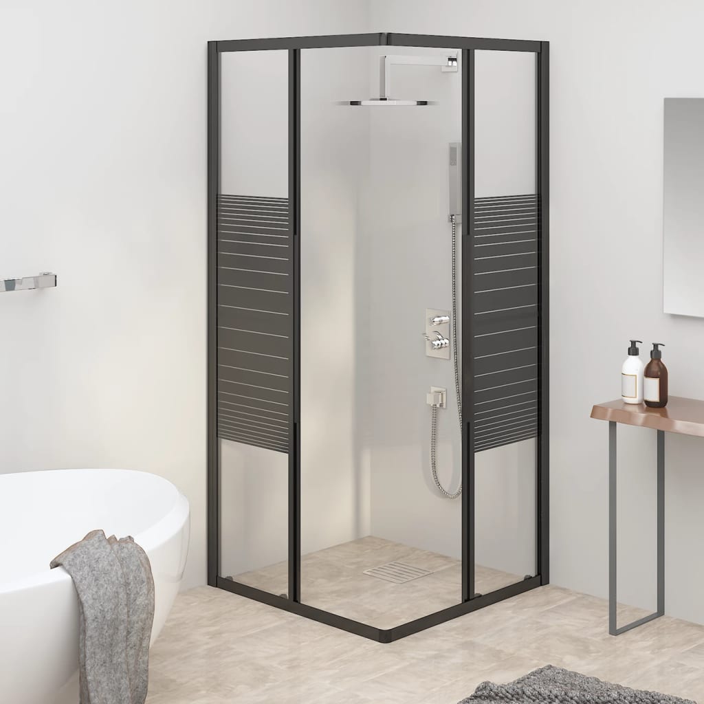 Stripe Shower Cabin ESG 70x70x180 cm Black