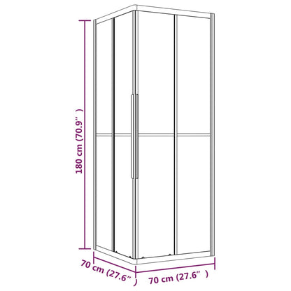 Stripe Shower Cabin ESG 70x70x180 cm Black