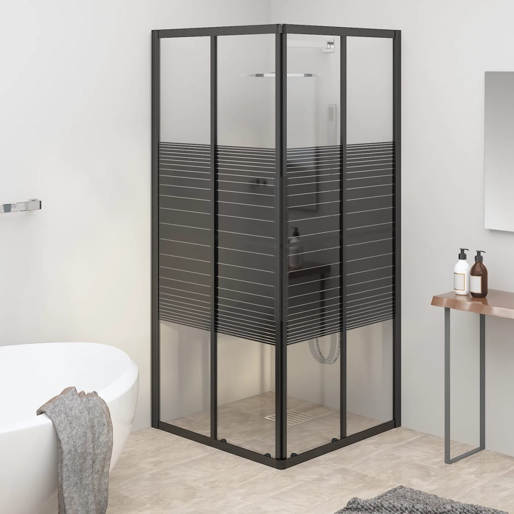 Stripe Shower Cabin ESG 70x70x180 cm Black