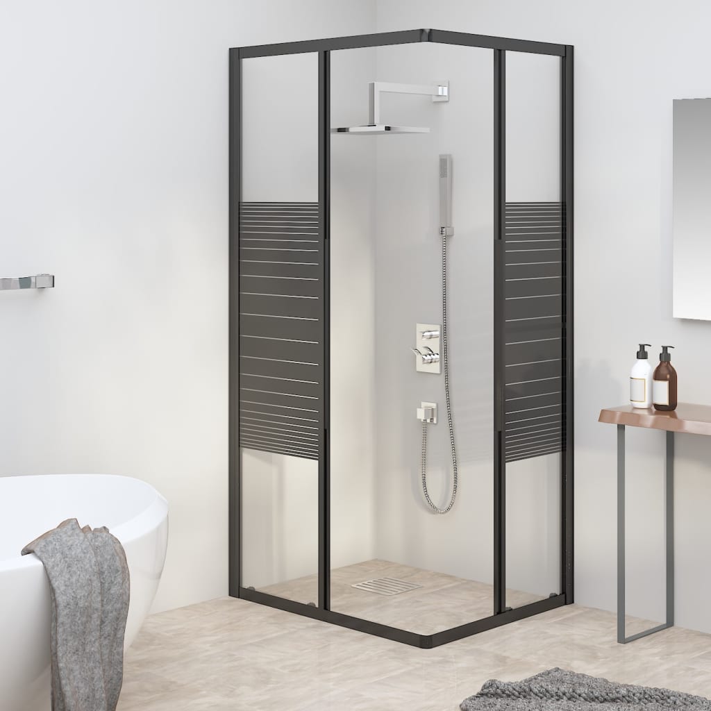 Stripe Shower Cabin ESG 90x70x180 cm Black