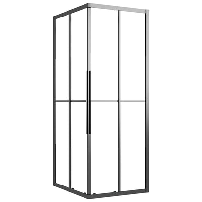 Shower Cabin Half Frosted ESG 90x70x180 cm Black