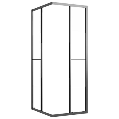 Shower Cabin Half Frosted ESG 90x70x180 cm Black