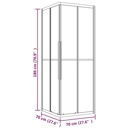 Shower Cabin Frosted ESG 70x70x180 cm Black