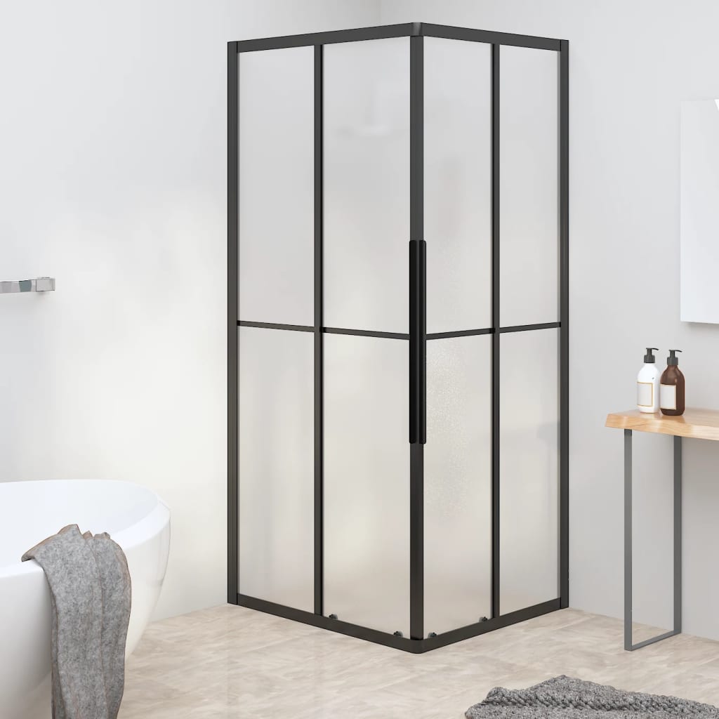 Shower Cabin Frosted ESG 80x70x180 cm Black